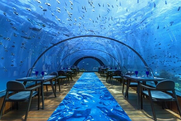 Underwater Restaurant at Hurawalhi Maldives Resort